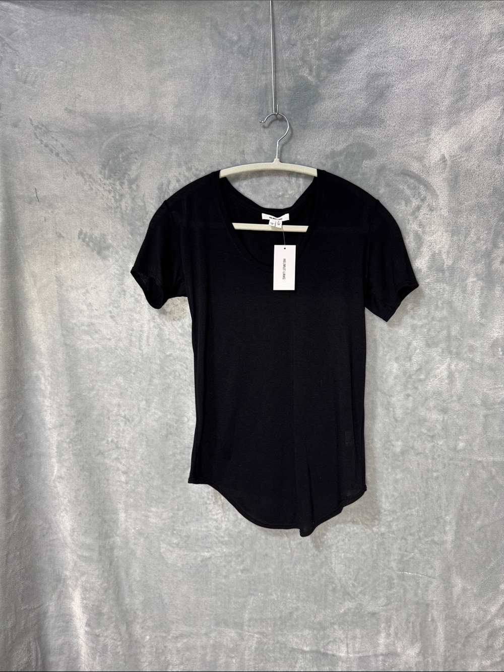 Helmut Lang Black V-Neck Short Sleeve Tee